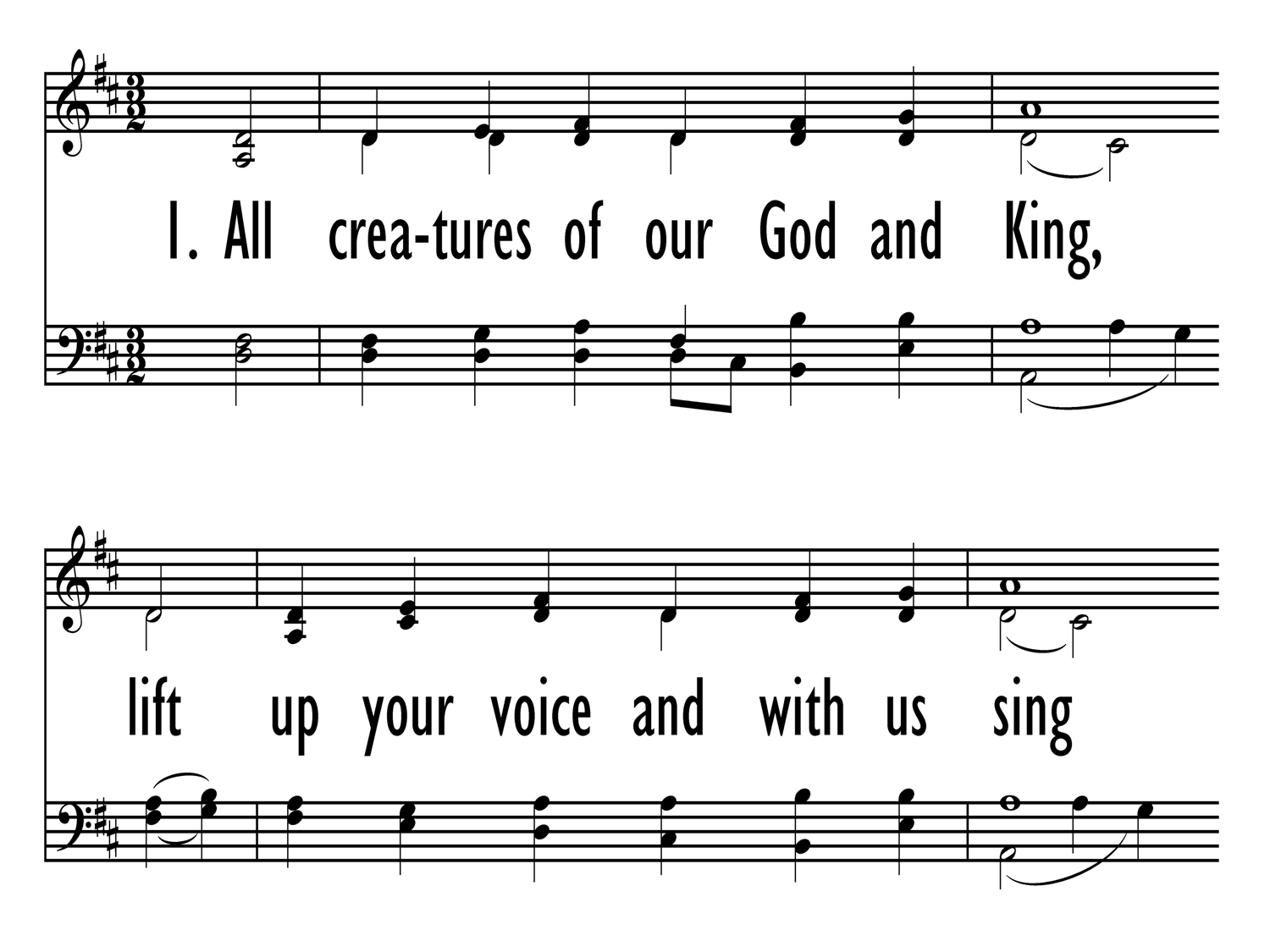 ALL CREATURES OF OUR GOD AND KING (Trinity Hymnal 115)